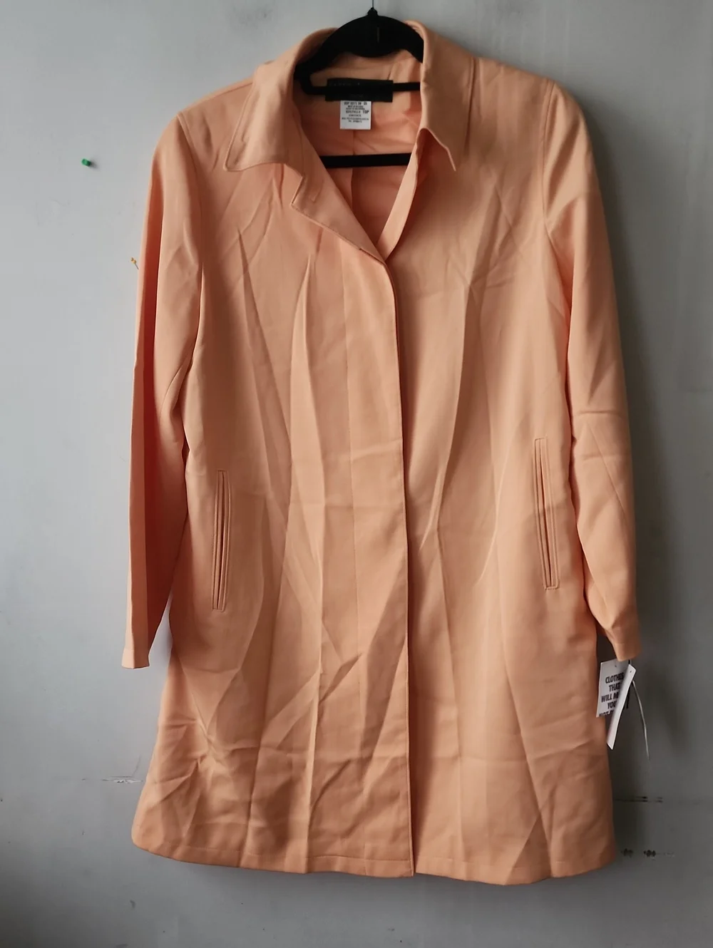 Women's Peach Single-Button Trench Coat